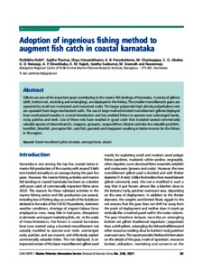 Adoption of ingenious fishing method to augment fish catch in coastal  karnataka - CMFRI Repository